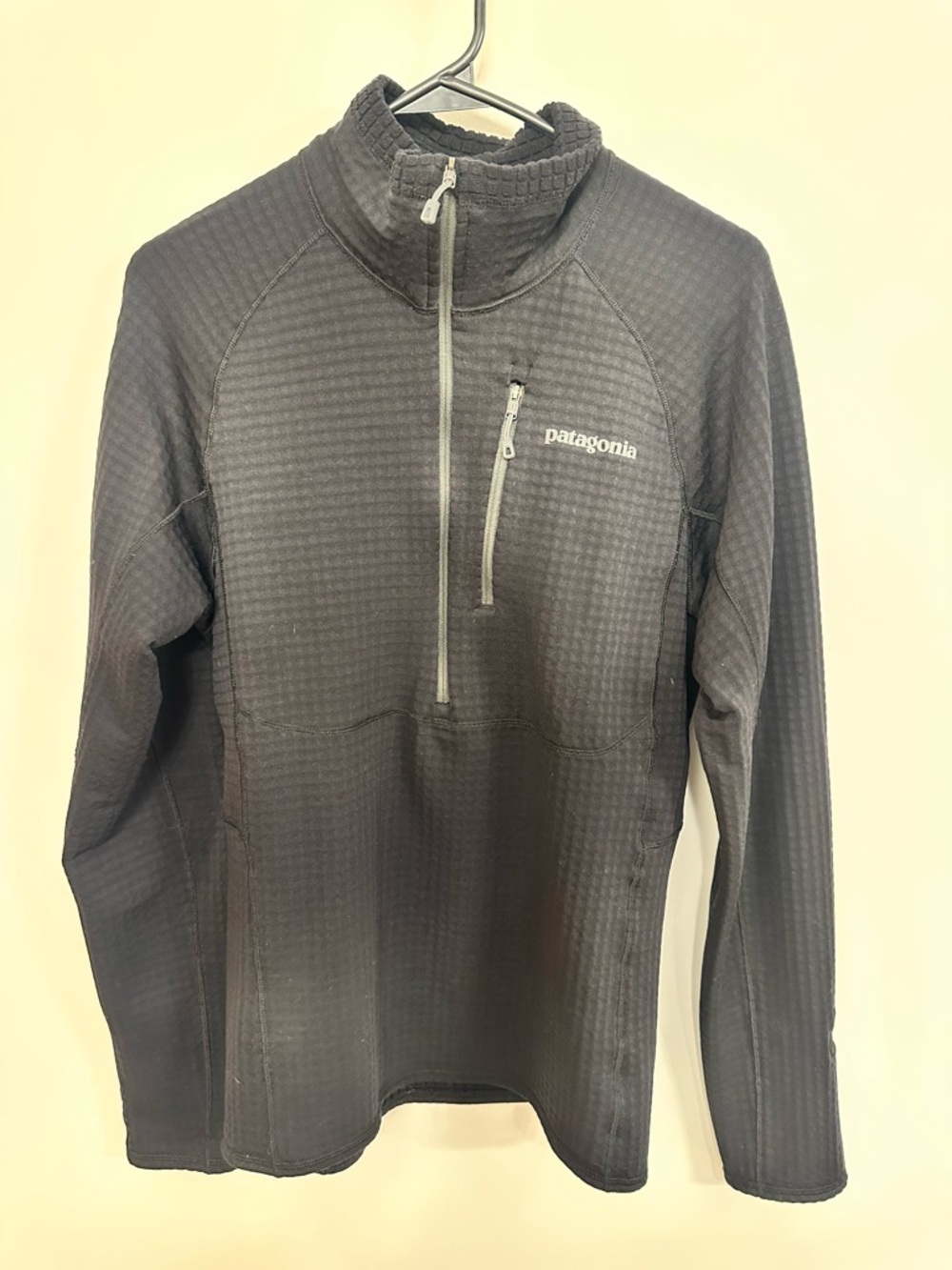 Patagonia Black Quarter-Zip Waffle Fleece Sweater